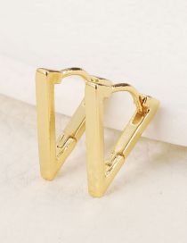 Fashion Gold Color Copper Gold Plated Geometric Earrings