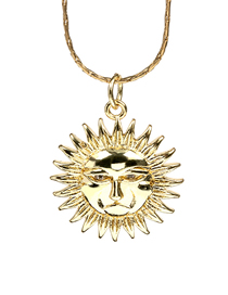 Fashion Ne1568-sun Face Titanium Steel Zirconium Sun Face Necklace