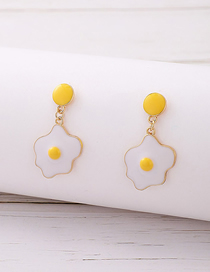 Fashion Yellow Alloy Drop Oil Poached Egg Stud Earrings