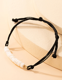 Fashion Black Geometric Flat Beaded Beaded Cord Braid Bracelet