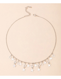 Fashion Silver Color Alloy Openwork Star Tassel Necklace