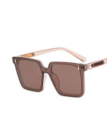 Fashion Transparent Tea Tea Tablets Square Rice Nail Large Frame Sunglasses