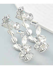 Fashion Silver Alloy Diamond Geometric Round Earrings