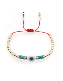 Fashion Qt-b210054a Geometric Ball Beaded Glass Eye Bracelet
