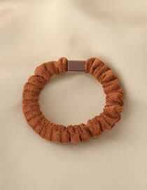Fashion Brown Solid Color Pleated Hair Tie