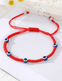 Fashion Five Beads Red Rope Resin Diamond Eye String Braided Bracelet