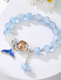 Fashion Blue Glass Beaded Fishtail Bracelet