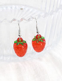 Fashion Small Strawberry Resin Strawberry Stud Earrings