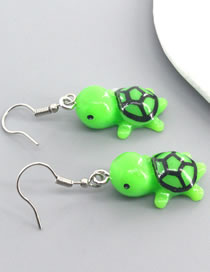 Fashion Dark Green Resin Turtle Stud Earrings