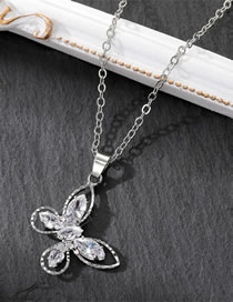 Fashion Butterfly Necklace Titanium Diamond Butterfly Necklace