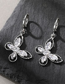 Fashion Butterfly Ear Buckle Geometric Diamond Butterfly Earrings