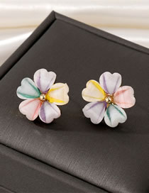 Fashion Little Flower Color Flower Stud Earrings