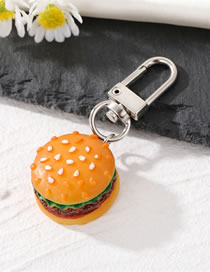 Fashion Large Orange Burger Imitation Hamburger Keychain