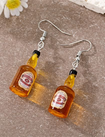 Fashion Small Orange Drink Bottle Resin Beverage Bottle Stud Earrings