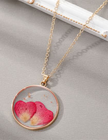 Fashion Carnation 10 Resin Preserved Flower Round Necklace
