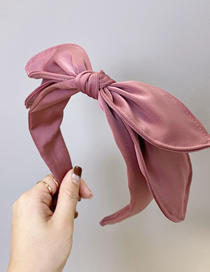 Fashion 200506 Pink Fabric Bow Wide-brimmed Headband