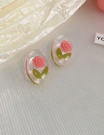 Fashion 1# Tulip Alloy Tulip Oval Stud Earrings