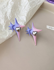 Fashion Four-pointed Star Alloy Love Four-pointed Star Stud Earrings