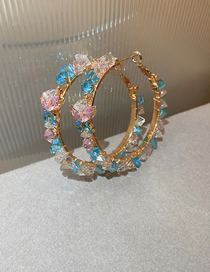 Fashion Color Geometric Diamond Crystal Butterfly Earrings