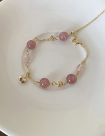 Fashion 9# Gold-bracelet Geometric Onyx Stitching Chain Heart Bracelet