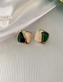 Fashion 14# Two-color Alloy Geometric Square Stud Earrings
