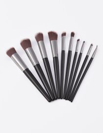 Fashion Black 10 Boutique Latest Style Silver And Black Makeup Brush Set