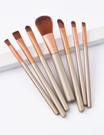 Fashion Champagne Set Of 7 Champagne Gold Makeup Brushes