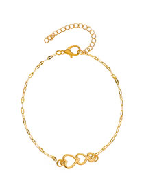 Fashion Love - Gold Alloy Hollow Heart Anklet