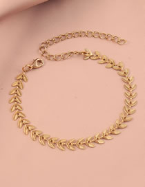 Fashion Gold Stainless Steel Gold Plated Leaf Bracelet
