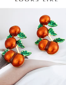 Fashion Mixed Color Alloy Drip Oil Persimmon Earrings