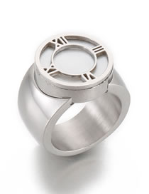 Fashion 5# Titanium Steel Geometric Ring