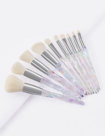 Fashion White Set Of 10 Crystal White Makeup Brushes