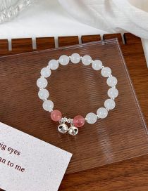 Fashion B Dark Pink Frozen Crystal Beaded Bell Bracelet
