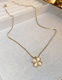 Fashion Necklace - Gold Pure Copper Cat's Eye Flower Necklace