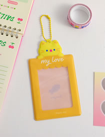 Fashion Yellow Cat Cartoon Transparent Card Holder