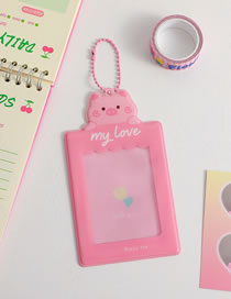 Fashion Pink Pig Cartoon Transparent Card Holder