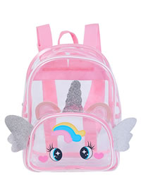 Fashion Pink Cartoon Unicorn Transparent Backpack