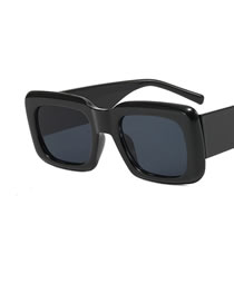 Fashion Bright Black And Gray Pc Square Large Frame Sunglasses