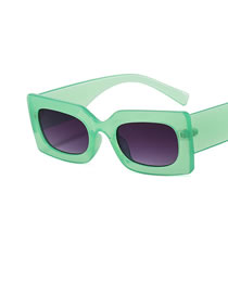 Fashion Jelly Green Double Grey Pc Square Small Frame Sunglasses