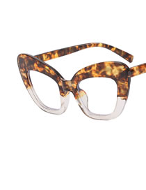 Fashion The Upper Tea Bag Is Transparent Under The Flower Pc Cat Eye Large Frame Flat Mirror