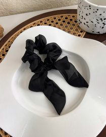Fashion B Black Starlight Yarn Bow Pleated Hair Tie