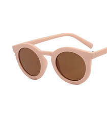 Fashion Light Powder Tea Tablets Pc Round Large Frame Sunglasses