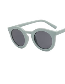 Fashion Blue Frame Grey Sheet Pc Round Large Frame Sunglasses