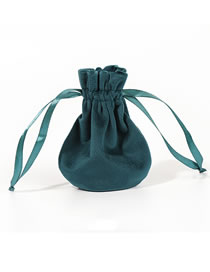Fashion Sea Blue #2 Drawstring Drawstring Jewelry Flannel Bag