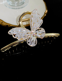 Fashion Grab Clip - Gold Alloy Diamond Butterfly Grip