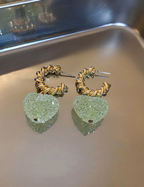 Fashion 6#-green Alloy Heart Fondant Earrings