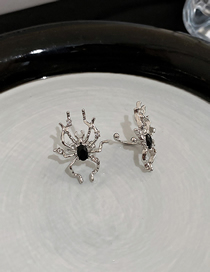 Fashion Ear Clip - Silver Metal Diamond Spider Ear Clips
