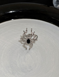Fashion Ring - Silver Metal Diamond Spider Ring