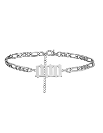 Fashion Steel 000 Stainless Steel Number Anklet