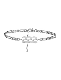 Fashion Steel 222 Stainless Steel Number Anklet